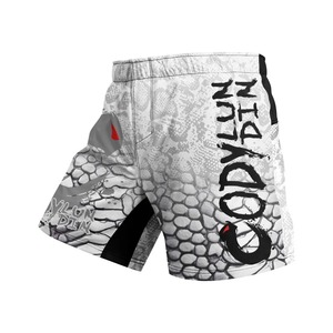 Pantalones cortos de MMA para hombre, con estampado, cintura elástica, para entrenamiento en gimnasio, kickboxing, ligeros, de secado rápido, coloridos, para artes marciales mixtas. - Product Image 3
