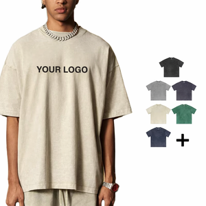 T-shirts en tricot anthracite pour hommes, style hip-hop, délavés à l'acide, grandes tailles, unisexe, impression personnalisée, coton vintage, coupe oversize, écologiques, OEM ODM - Product Image 5