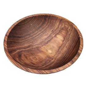 Bol de service en bois de style européen, plat en bois massif pour table à manger, cuisine et usage domestique, articles de cuisine - Product Image 3