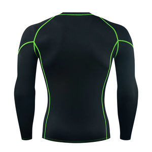 Camiseta Deportiva de Compresión para Hombre con Logotipo Personalizado, Impresión en Serigrafía, Manga Larga, Protección UV, Spandex, Poliéster - Product Image 2