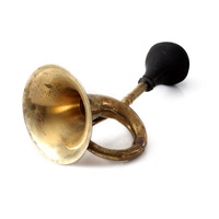 Antique Bicycle Accessory Handcrafted French Trumpet Aged Brass & Rubber Stylish Taxi Horn Rare Collectible