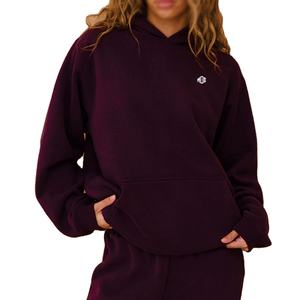 เสื้อฮู้ดดี้ผู้หญิงไซส์ใหญ่ ผ้าฟลีซ น้ำหนัก 450 กรัม สไตล์สตรีทแวร์ แบบสวมหัว ไหล่ตก ระบายอากาศได้ดี รับผลิตตามแบบ OEM พร้อมสกรีนโลโก้ - Product Image 1