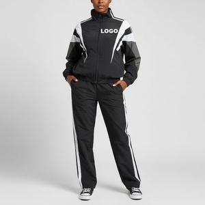 Women's Heavyweight Casual Tracksuit 2-Piece <b>Set</b> Zip Top Elastic Waistband Windbreaker High Quality 100% Nylon Quick Dry - Product Image 1