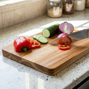 Planche à découper en bois massif faite à la main, non toxique et facile à nettoyer, compatible lave-vaisselle - Product Image 4