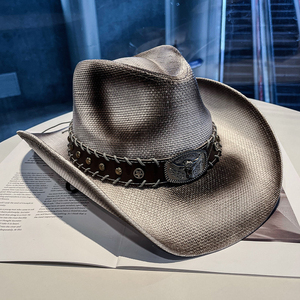 Chapeau de cowboy unisexe européen et américain, nouveau style jazz en laine, avec lacets et plumes, protection solaire extérieure, chapeau d'hiver chaud - Product Image 3