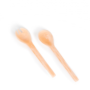 Cuchara de servir postres de resina de mármol verde azulado moderna, ecológica y hecha a mano, con mango largo y diseño ondulado, para cocina. - Product Image 4