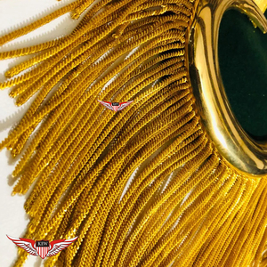 Epaulette de Flecos de Hilo Dorado y Negro Hecho a Mano, Accesorio de Uniforme Ceremonial, Ecológico, Estilo Napoleónico - Product Image 5