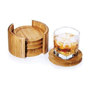 Wooden Durable Handmade Classic Round <b>Kitchen</b> Coasters-Non-Folding <b>Rack</b> for Bar Use - Product Image 6