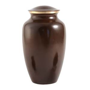 Aluminum Urn for Human Ashes Adult Size - Metal Cremation Urn with Lid - Polished <b>Memorial</b> <b>Vase</b> for Funeral Service - Product Image 2