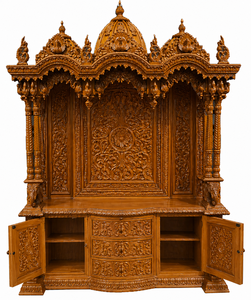 Wooden Large Size Temple for Home Decor Wooden Big <b>Mandir</b> for Home Great Divine Handmade Pooja laxmi Naryan <b>mandir</b> - Product Image 4