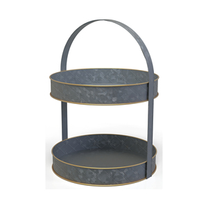 Modern Metal <b>Wire</b> 2-Tier Storage <b>Basket</b> <b>Hanging</b> Kitchen Organizer Circle Shape Neatening Stand - Product Image 5