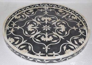 Elegant Simple Bone Inlay <b>Tray</b> Custom Size Home Kitchen Serving <b>Tray</b> Unique Iron Plastic Acrylic Marble Wood Material Food - Product Image 4