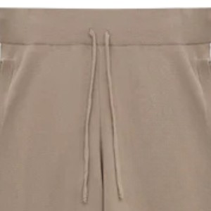 Pantalon de jogging tricoté beige à rayures latérales unisexe, en maille douce, taille élastique, décontracté, streetwear, idéal pour la détente et l'hiver - Product Image 3