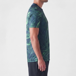 Camiseta cómoda y elegante para hombre, tela suave al tacto, material elástico, doble costura de alta calidad, camiseta con ribete para hombre - Product Image 3