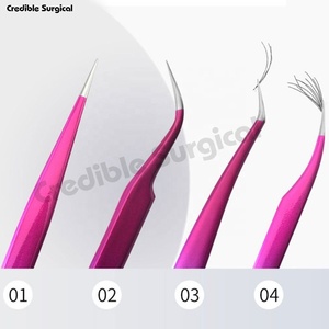 ชุดแหนบขนตาสแตนเลสปลายแหลมแบบโค้งตรงเคลือบหลายสี - Product Image 6