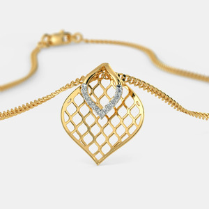 Collier pendentif en or jaune géométrique en forme de goutte d'eau avec diamant de laboratoire - Product Image 4