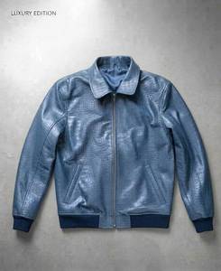 Veste de moto en cuir véritable IRSA SPORTS, effet croco |   Vêtement de luxe imperméable unisexe à manches longues toutes saisons 120g en soie - Product Image 6