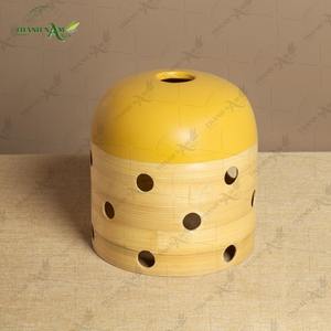 Abat-jour en bambou filé, abat-jour en bambou, lampe suspendue en bambou, éclairage artisanal écologique - Product Image 5