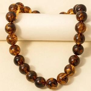 Multi Strand Acrylic Resin Bead <b>Statement</b> <b>Necklace</b> Chunky Bib Women Fashion Jewelry Handmade Wholesale Manufacturer Supplier - Product Image 2