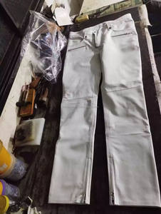 Pantalon blanc en cuir véritable pour homme - Product Image 3