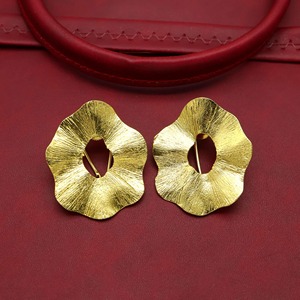 Metal Craft Matte Finish Brass Earrings Non Glossy Brass Earrings Solid Color Custom Factory Wholesale Item Use Brass Earrings - Product Image 2