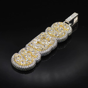 RB GEMS Colgante Personalizado de Plata 925 con Nombre y Diamante Moissanita VVS Cultivado en Laboratorio, Estilo Hip Hop Iced-out, Regalo para Fiestas y Bodas - Product Image 4