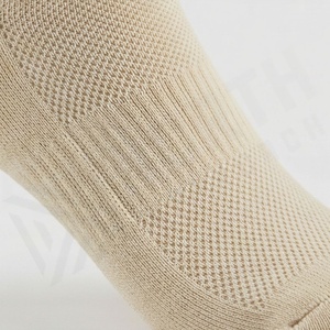 Crew <b>Socks</b> Beige Striped Knitted Breathable Cotton Adult Summer Casual Daily Use - Product Image 5