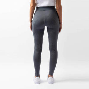 Leggings Largos de Cintura Alta para Mujer, con Bolsillos, Tejido Elástico en Cuatro Direcciones, Spandex y Algodón, Cierre de Botón, Color Personalizado, Gris Sólido - Product Image 6