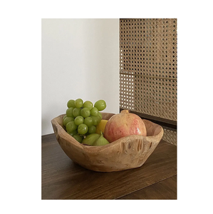 Acacia Fruit Vegetable Salad Dough Bowl round shape Wood Salad Bowl apple use bowl with living room table top decorative - Product Image 4