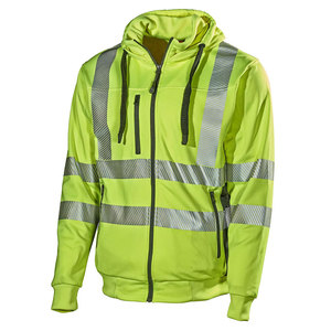 High Visibility Safety Sweatshirts Safety Construction Workwear Reflective Tape Winter Zipper Hoodies - Product Image 5