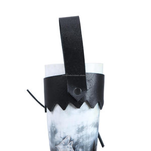 Cuerno de búfalo antiguo más vendido, cuerno para beber vino, estilo Animal raro con soporte para cinturón de cuero fabricado en la India - Product Image 6