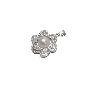 Colgante de Plata S925 con Forma de Flor, Collares Finos para Mujer, 10-11 Perlas, Accesorio para DIY, Producto Semiacabado, Temperamento - Product Image 5