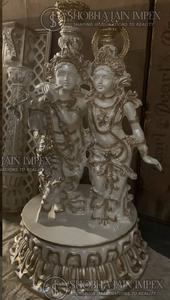 Statues en bois de Radha Krishan pour décorations de mariage, marque Shobha Jain Impex, figurines élégantes pour ajouter du charme à votre jour spécial - Product Image 2