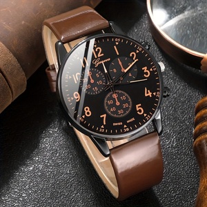 192041 Juego de 5 Relojes de Pulsera de Cuero Marrón para Hombre, Conjuntos de Relojes Modernos para Hombre - Product Image 3