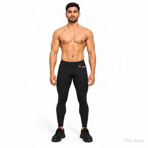 Collants de compression pour hommes, polyester et élasthanne, 240 GSM, soutien musculaire, leggings de sport, fabricant OEM - Product Image 4