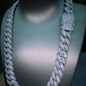 Customized iced hip hop <b>chain</b> 925 silver moissanite <b>necklace</b> VVS brilliant cut moissanite Silver plated tennis <b>chain</b> - Product Image 3
