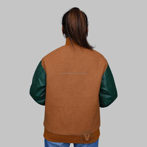 Chaqueta universitaria de manga de cuero genuino de lana 100% personalizada chaquetas universitarias Letterman Bomber de béisbol personalizadas - Product Image 4