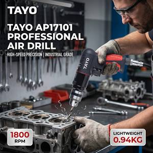 TAYO Taladro Neumático Profesional de Ángulo Recto con Mango Rojo y Negro - Product Image 1