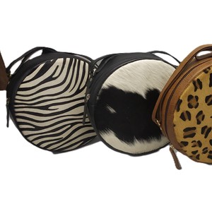Sac à main pour femme en cuir véritable de vachette Hairon, style western, avec logo personnalisé, imprimé animal, volants et pompons, sacs à bandoulière de luxe - Product Image 1