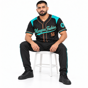 Maillot de baseball unisexe col en V manches courtes boutonné 100 % polyester respirant imprimé par sublimation logo avant coupe régulière adulte personnalisable - Product Image 2