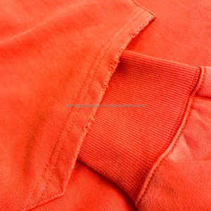 Sudadera con capucha lavada al sol recortada personalizada de los fabricantes Sudadera con capucha pulóver gráfico rojo de gran tamaño Sudadera con capucha lavada con ácido vintage desgastada para hombres - Product Image 6