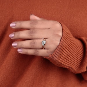 Pear Lab Grown Diamond Twisted Shank Engagement Ring 14K Gold Solitaire <b>Bridal</b> Ring Wedding Handmade Jewelry Wholesale Supplier - Product Image 2