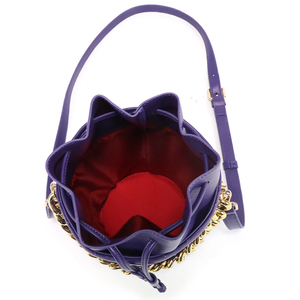 Bolso de Mano Elegante y Versátil para Mujer, Color Morado Sólido, con Costuras en Relieve, Cierre con Cordón, para Uso Diario - Product Image 6