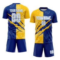 Conjunto de Uniforme de Fútbol con Protección UV para Prácticas Escolares/de Club, Conjuntos de Ropa de Entrenamiento con Nombre y Patrón del Jugador, Pantalones Cortos