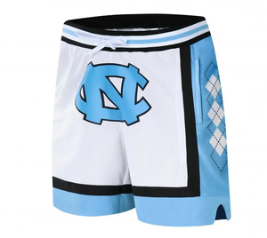 Zipper Pocket <b>Men's</b> White Mesh Basketball <b>Shorts</b> Front Custom Logo Blue <b>Black</b> Trim Athletic Streetwear <b>Shorts</b> For <b>Men</b> - Product Image 6