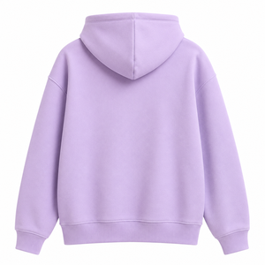 เสื้อสเวตเชิ้ตมีฮู้ดสีลาเวนเดอร์สำหรับผู้หญิงไซส์ใหญ่ แขนยาว ผ้าฝ้ายถัก สีพื้น ใส่ได้ในฤดูใบไม้ร่วง - Product Image 1