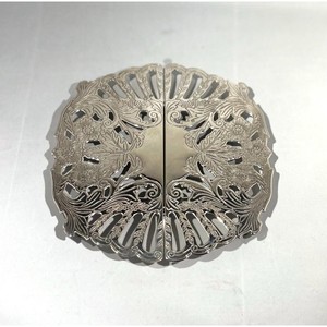 Sous-plat ovale en acier inoxydable, motif floral vintage, antidérapant, diamètre 450 mm - Product Image 6