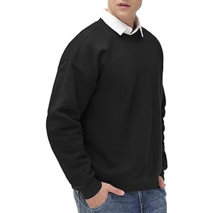 Sweat-shirt à col rond en polaire pour homme, doublé, uni, épais, coupe classique, doux, basique, en mélange de coton, chaud, décontracté, streetwear - Product Image 4