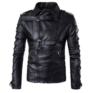 Chaqueta de Cuero para Hombre, Estilo Moderno, Corte Ajustado, Clásica, Cómoda, Prenda Exterior - Product Image 3
