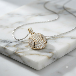Collares de Moda Estilo Hip Hop, Oro Sólido de 10K en Dos Tonos, Colgante Personalizado con Forma de Béisbol con Moissanita, Estilo Estético Unisex, Regalo - Product Image 6
